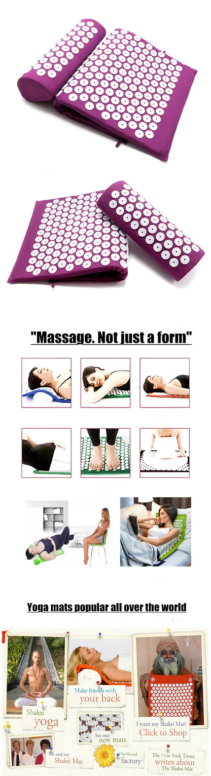 Yoga Massage Mat - Acupressure Mat for Back + Neck