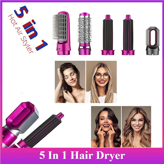 Airwrap 5 in 1 Hair Dryer Hot Comb Set Professional Curling Iron