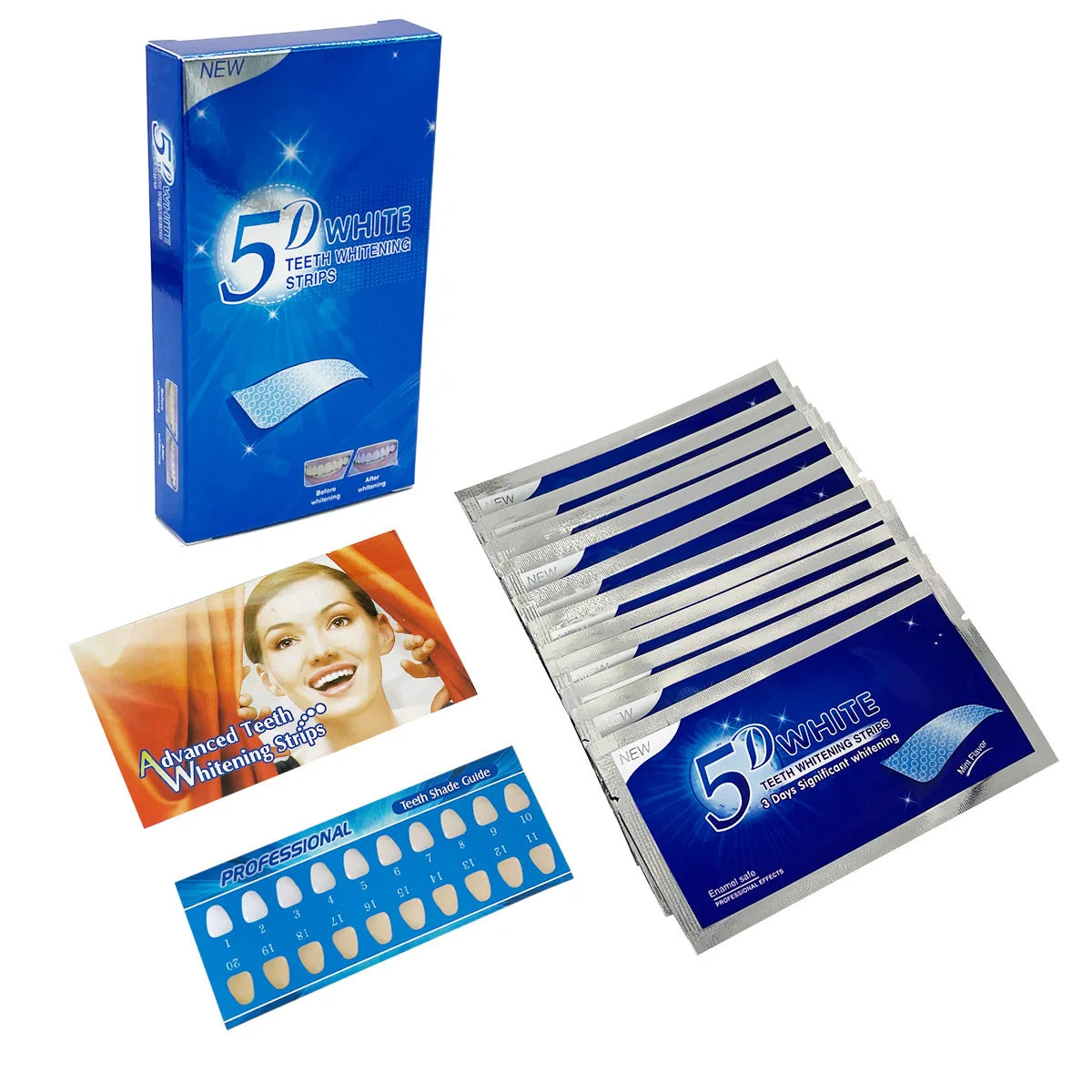 5D White Teeth Whitening Strips