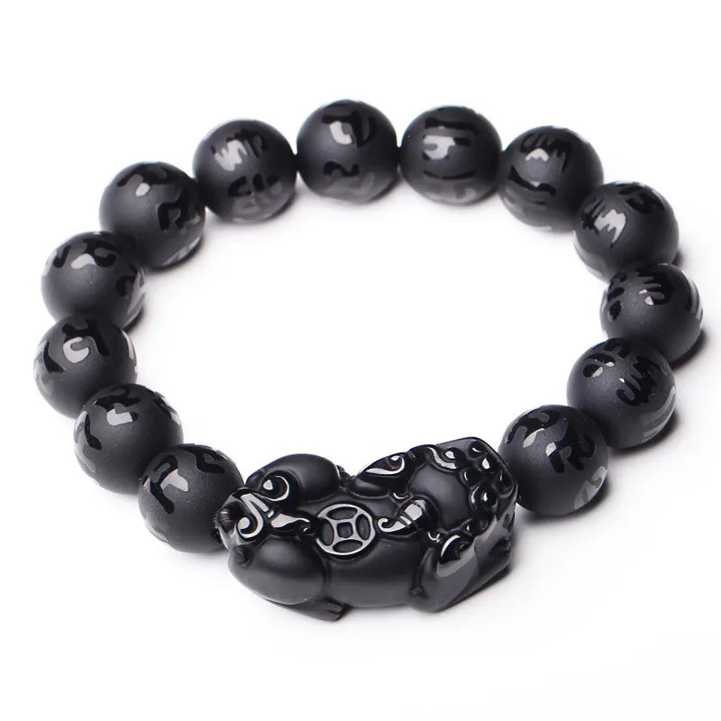 Natural Obsidian Fengshui Beaded Bracelet