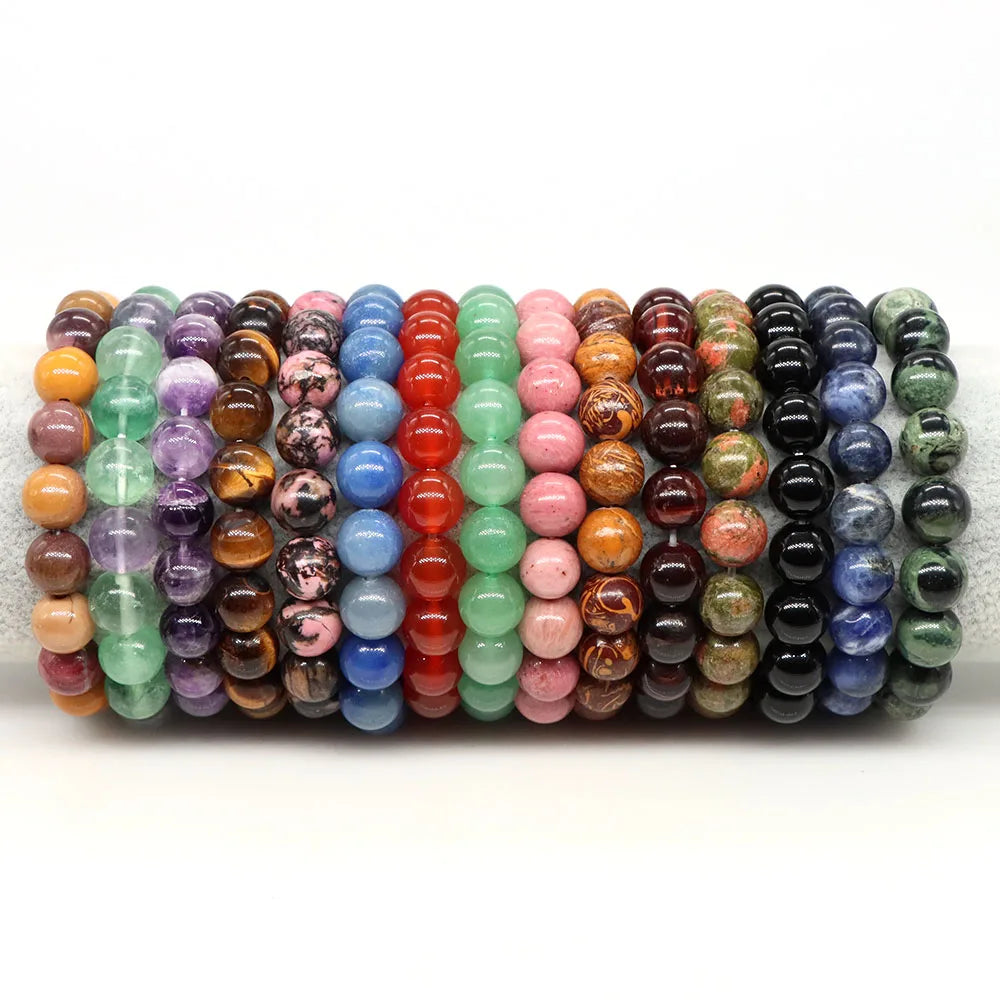 Natural Stone Round Beads Bracelet