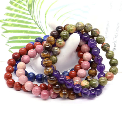 Natural Stone Round Beads Bracelet