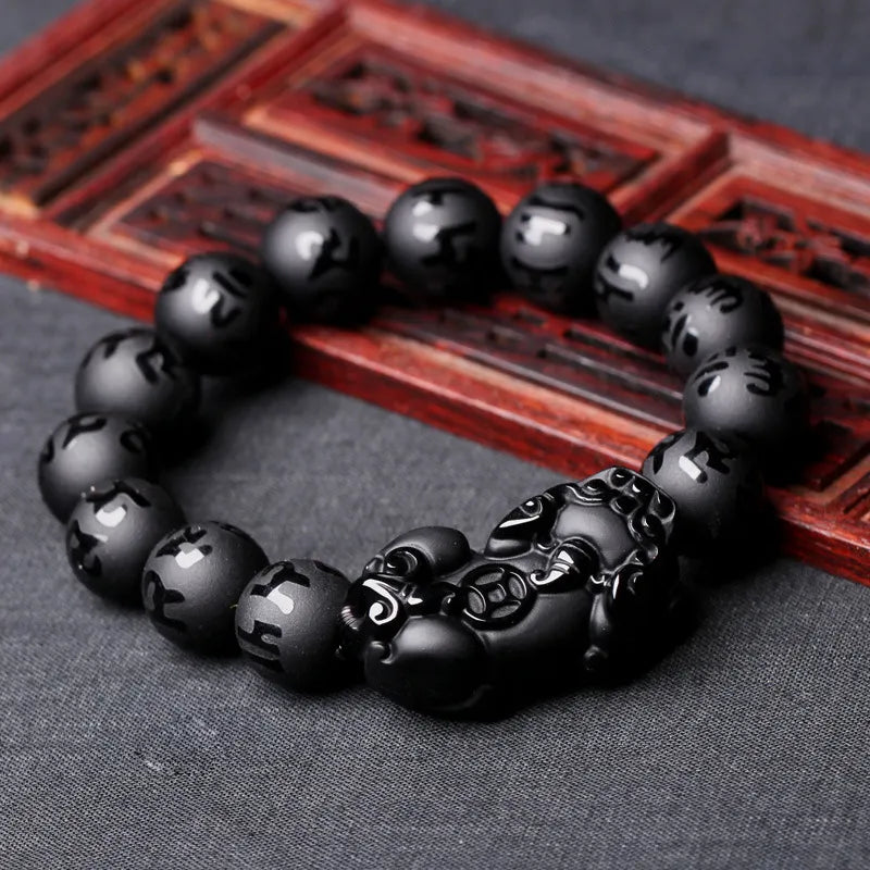 Natural Obsidian Fengshui Beaded Bracelet