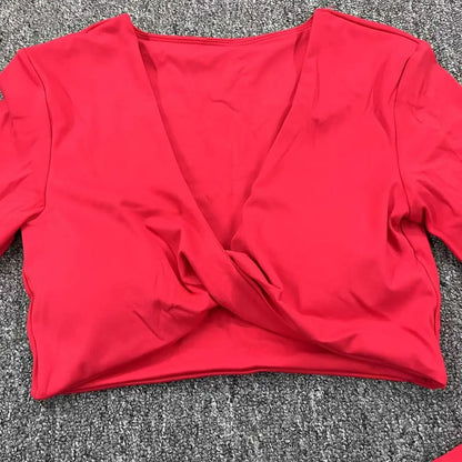 Long Sleeve Gym Crop Tops