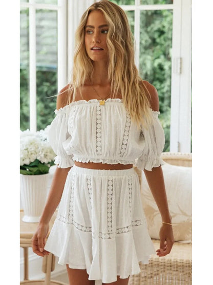 2024 Summer Two Piece Sets - Bohemian Casual Beach Skirt & Crop Top