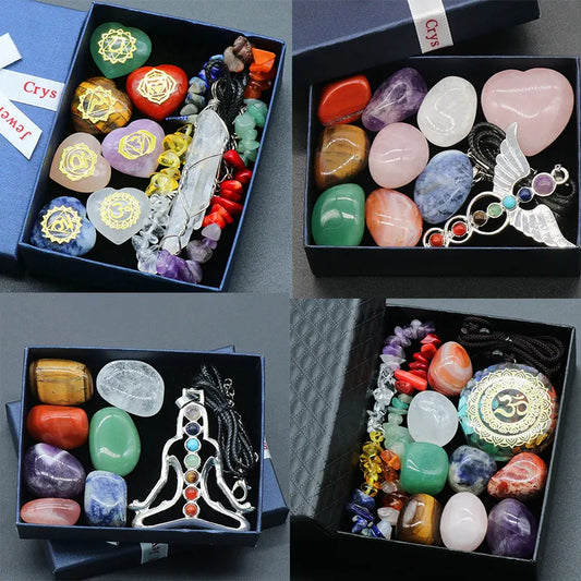 Chakra Reiki Stone Set for Healing & Meditation