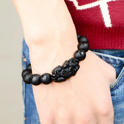 Natural Obsidian Fengshui Beaded Bracelet