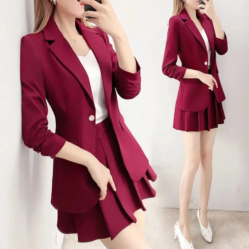 Two Piece Sets - Suit Coat + Dress